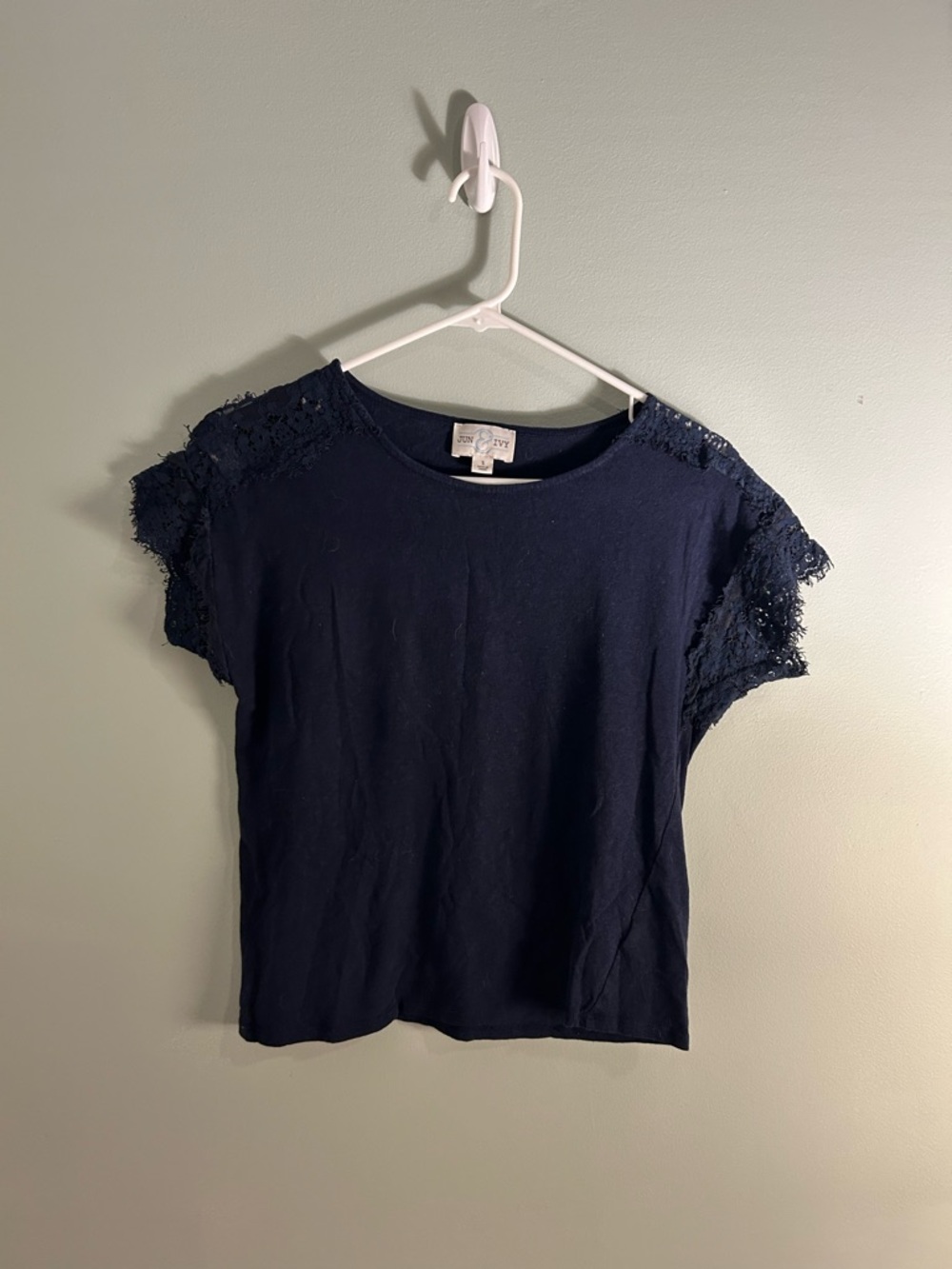 Jun & Ivy Lace Sleeve Short Sleeve Tee